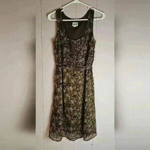 Converse Green Floral Lined Dress, Small